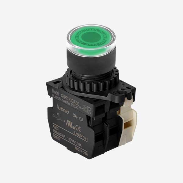 Push Button Switch with NO & NC Green - Amiz Technology